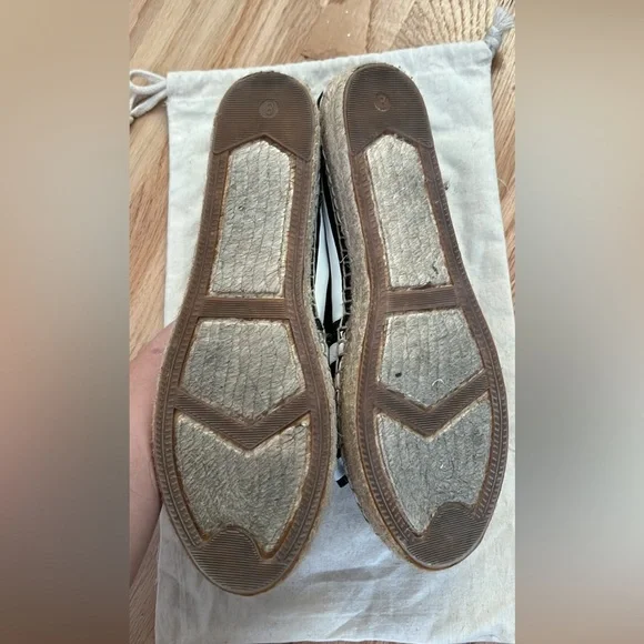 KATE SPADE New York LINDS BOW ESPADRILLE Black + White Stripe - Picture 4 of 4